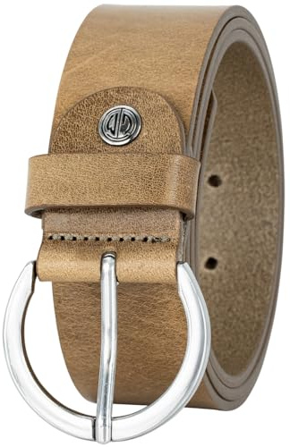 LINDENMANN Ledergürtel Damen 40 mm Vollrind taupe, Farbe/Color:braun, Size US/EU:Bundweite 100 cm Gesamtlänge 115 cm W 39.4 XL