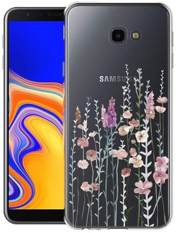 Kaywzo Hülle für Samsung Galaxy J4+/J4 Plus,Transparent TPU Handyhülle mit Gemälde Blume Muster,Ultradünn Stoßfester Schutzhülle,Schön Silikon Cover Case-3