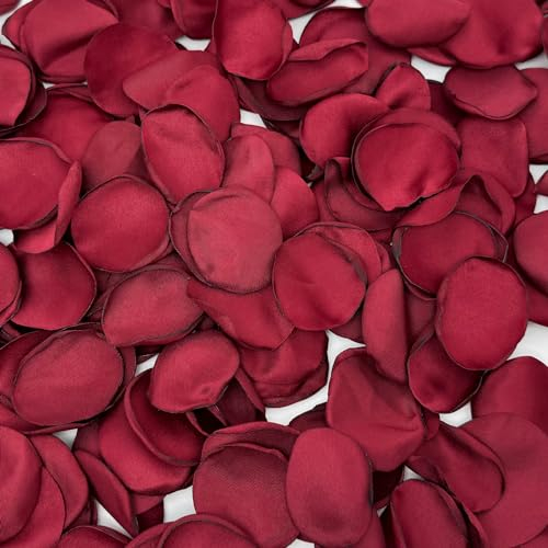 Vsosfiza 200 Stück Seiden Rosenblätter für Hochzeit,Wiederverwendbare blütenblätter,künstliche Streu Blütenblätter für Hochzeitsgang,Valentinstag,Brautduschen(Burgunder)