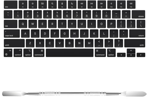 soonjet Ersatz-Tastenkappen für MacBook Air 15 Zoll / 13,6 Zoll M3 M2, MacBook Pro 14 Zoll / 16 Zoll M3 M2, vollständige Tastenkappe mit Entfernungswerkzeug