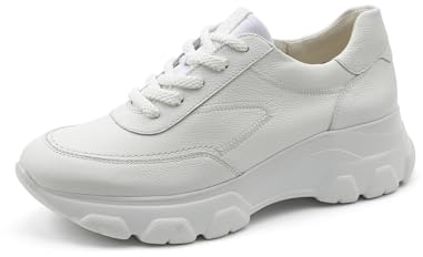 Paul Green Damen Sneaker, Frauen Low-Top Sneaker,schnürschuhe,Plateausohle,Halbschuhe,straßenschuhe,Strassenschuhe,Weiß (White),38 EU / 5 UK