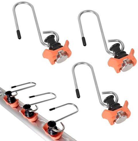 DAWRIS 4 ganchos para carril de aerolínea, amarres para carga, accesorios para colgar carril de aerolínea para furgonetas, caravanas y camiones