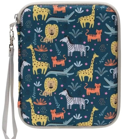 Card Holder for Yoto Card - 80 Pockets Card Case with Zipper, Card Binder Folder for Kids&Adults, 2.3 * 3.4 In Card Organiser for Mini Audiobook Playing Cards - Animals Blue