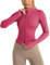 Heinaroman Damen Laufjacke Leichte Sportjacke DaumenlöCher Atmungsaktive Fitness Sportjacke Slim Fit Trainingsjacke Yoga ReißVerschlüSse Top für Laufen Yoga Gym
