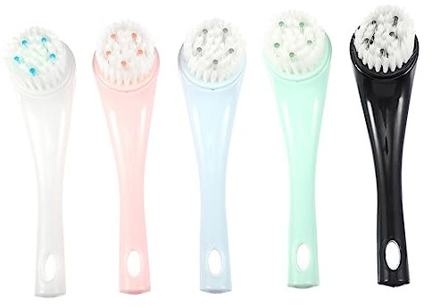 WOONEKY 5 Piezas Cepillo De Limpieza Manual Para Limpieza Facial y Masajeador Facial Para Cuidado Piel Casa y Salón