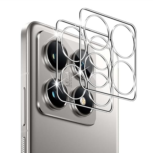 Holilo Protezione Fotocamera Posterior Pellicola per Xiaomi 14T Pro 5G,2 Pezzi Durezza 9H HD Anti-graffio Anti-Impronta Camera Vetro Temperato Pellicola Protettiva-transparent