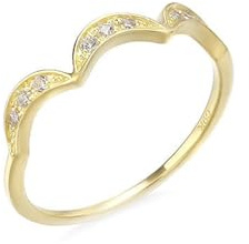 Wycian Diamant Ring Frau, Ringe Gold Damen 18K Gelbgold Diamant Weiß Runde Form Größe 57 (18.1) für Verlobung