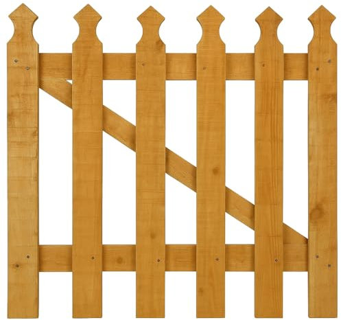 RANRHA 3ft x 3ft Wooden Garden Gate – 6 Picket Treated Timber Fence Gate with Diagonal Brace – Rustic Arch Top Design for Outdoor, Lawn, or Patio Use