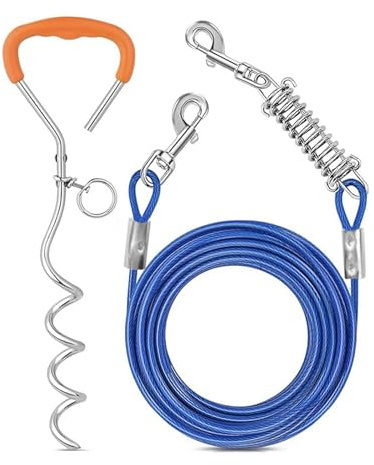 Heavy dog cable and Stakes Garden Grounddog lead to large dogs that lead media leash