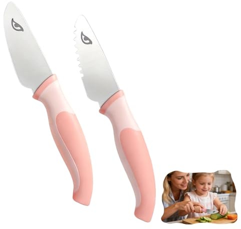 DealKits Kit 2 couteaux sécurité enfants dès 2 ans – Montessori, rose | Inspiré de la pédagogie Montessori, favorise l'autonomie et la confiance en soi.