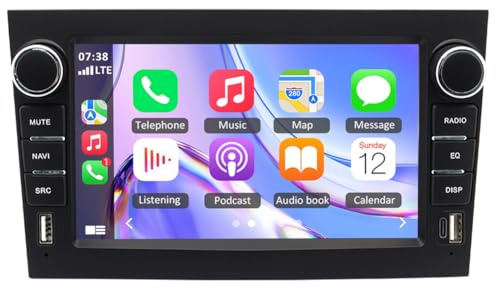 4+64G Double Din Car Stereo for Opel Zafira B Corsa C D Astra G H Vivaro Vectra C, 7 inch IPS Android 14 Touchscreen Autotradio with Wireless Carplay Android Bildschirm Bluetooth WiFi FM/RDS Mirror Link