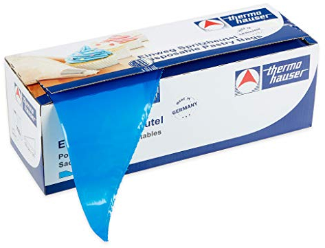 thermohauser Lot de 100 poches à douille jetables (plastique PE), Maximum Grip bleu, 53 x 27,5 x 0,0075 cm
