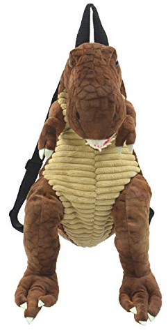 Kögler 85409 - Dino Rucksack, für Kinder, T-Rex, mit Tagegriff und längenverstellbaren Trageriemen, ca. 50 cm groß, dunkelbraun