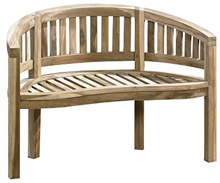 Ambientehome - Banc Banane 2 Places Banc de Jardin en Teck Banc en Teck CHICREAT, 120 cm de Large Environ