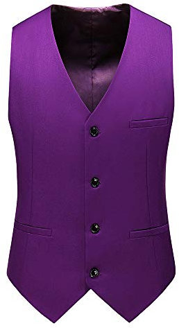 YOUTHUP Gilet da uomo Western Basic Waistcoat, design regular viola. L