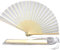 FANSOF.FANS Fabric Handheld Folding Hand Fan With a Tassel Grade A Bamboo Ribs for Women Girls Summer Party Event Favour Birthday Wedding Souvenir Gift (White)