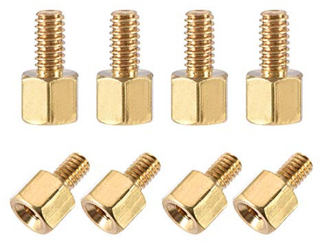 sourcing map M2.5x4mm+4mm Male-Female Brass Hex PCB Motherboard Spacer Standoff for FPV Drone Quadcopter, Computer & Circuit Board 50pcs