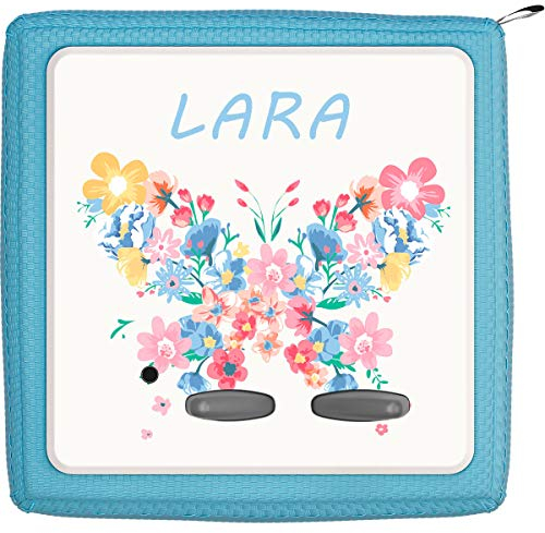 Coverlounge Schutzfolie passend für die Toniebox | Folie Sticker | Schmetterling aus Blumen mit Name personalisiert