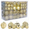 ZFYQ 100Pcs Palle di Natale, Set di Palline Decorative da Appendere per Decorazioni Natalizie per L'albero, Oro