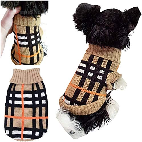 Chihuahua Clothes Puppy Plaid Dog Coat Knit Jumper Cosy Tiny Toy Teacup Sized Smaller Breeds XXXS XXS XS (Tartan, XXS)