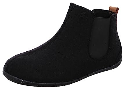 Rohde Damen Hausschuh Filz Wolle Stiefelette Stretch Schlupfschuh Tivoli-D 6868, Größe:40 EU, Farbe:Schwarz