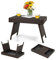 RELAX4LIFE Table Basse Pliable de Jardin en Rotin Tressé Charge Max 45 kg, Table d’Appoint à Café Design Simple et Elégante pour Jardin, Cour, Patio, Piscine, 60 x 40 x 40 CM
