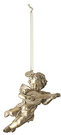 Lene Bjerre Weihnachtsbaumschmuck Engel Serafina, antik licht gold, Polyresin