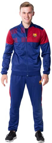 FC Barcelona Morefootballs - Offizieller Trainingsanzug Herren - Saison 21/22 - Small (S) - Langarm FCB Trainingsjacke und Jogginghose - Jacke und Hose für Fussball Training