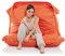 SMOOTHY Original Supreme Indoor & Outdoor Sitzsack XXL 450L Riesensitzsack Sitzkissen Sessel für Kinder & Erwachsene (Funky-Orange)