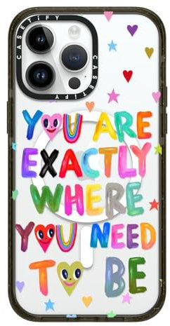 Casetify Impact iPhone 14 Pro Max Hülle [4X Militärqualität Fallgetestet / 2,5 m Fallschutz / kompatibel mit Magsafe] – Sie sind genau – Glänzendes Schwarz