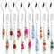 Lot de 14 petites fourchettes à dessert en acier inoxydable et mini cuillères à café avec poignée en céramique pour gâteaux, thé, salade, cocktails, fruits