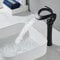 Rubinetti per Cascata bagno, Rubinetto Bagno lavabo Stile Moderno, Regolazione a Caldo e Freddo, Miscelatore Monocomando per Bagno Valvola in Ceramica, Metallo di Alta Qualità,Nero,Alto