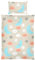 Kinder Bettwäsche 2-TLG (100x135cm / 40x60cm) Bettdecken Set, 100% Baumwolle - Babybettwäsche mit Motiv - Mond und Wolken
