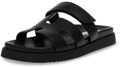 Steve Madden Damen Mayven Schiebe-Sandalen, Schwarz Leder, 38 EU