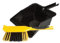 Heavy Duty Black & Yellow Dustpan and Brush Set Indoor Outdoor Kitchen Garden Floor Sweeping Cleaning