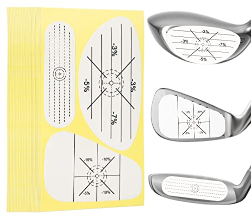 300 St Golf Impact Tape, Selbstlernende Aufkleber für Golfschläger Sweet Spot und Konsistenzanalyse Alignment Sticks Golf Nützlich Golf Schwungtrainer zur Verbesserung des Schlagens von Bällen