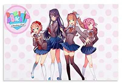 HIHIOI Doc-Doki-Literature Club Cover Poster Dekorative Malerei Leinwand Wandkunst Wohnzimmer Poster Schlafzimmer Malerei 60 x 90 cm