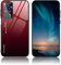 BORYA Hülle für Xiaomi Redmi Note 12 Pro 4G, Ultra Dünn Weiches Silikon TPU Bumper Stoßfest Handyhülle, Elegant Bunt Gradient 9H Gehärtetes Glas Schutzhülle, Gradient Rot