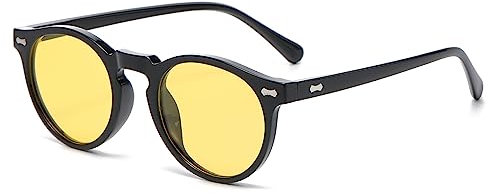 LJCZKA Vintage Runde Polarisierte Sonnenbrille Herren Damen Retro Sonnenbrille Rund Polarisiert Brille UV400 Schutz