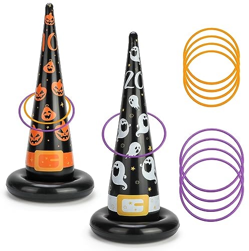 OOTSR Halloween Ringwurfspiele Sets, Weiches PVC Aufblasbare Kegel Ring Toss, Garten Hinterhof Outdoor-Spiele für Kinder Geburtstagsparty, Halloween Kindergeschenk