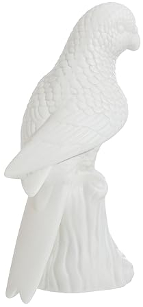 Garneck 1stk Keramik Papagei Gartenfigur Vogel Papagei Porzellanfiguren Artware-dekor Für Zu Hause Skulptur Garten Vogel Porzellan Figuren Tiere Papagei-Ornament Weiß Haushalt Modell Büro