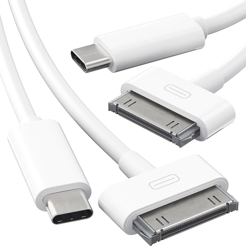 KabelDirekt Câble adaptateur 30 broches vers USB-C pour iPhone, iPad, iPod - 2 × 1 m, lot de 2 (câble de données/charge/synchronisation USB-C vers connecteur Dock pour iPhone 4S/4/3G/3/1, iPad 3/2/1,
