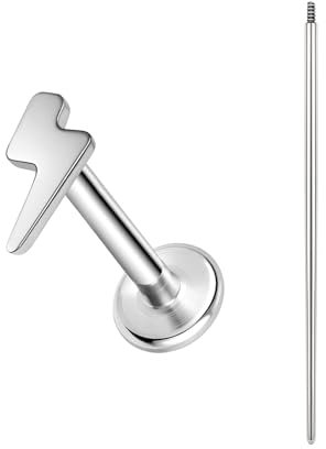 BodyAce ASTM F136 Titan Helix Piercings Ohrstecker, 16G Flatback Lippenpiercing With Piercing Taper, Nasenstecker Conch Tragus Piercing Schmuck [Blitz]