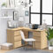 Gecheer Computer Desk Corner Writing Table Office Work Desk for Student and Adults Laptop Table with Storage Drawers and Shelves Sonoma Oak 145x100x76 cm Engineered Wood