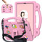 AKABEILA Tablet Case for Huawei MediaPad T5 10.1 Cute Case Kids Shockproof Protective with Shoulder Strap Handle Stand Pink