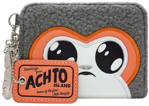 Lightsaber Star Fuzzy PORG Wars Greetings from Achto Island Portemonnaie/Geldbörse mit Münzfach & Kartenhalter, Grau