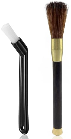 Barista Pinsel, 2pcs Harte Borsten Kaffeemühle Reinigungsbürste mit weicher Borsten Expresso Reinigungsbürste Bohnen Getreide Kaffee Werkzeug Set für Barista Home Küche (Weich+Hart)