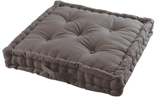 Acomoda Textil – Cojín de Suelo Acolchado con Asa de Transporte. Cojines para Palets, Banco, Silla y Suelo, Asiento Cómodo Decorativo para Interior y Exterior. (Gris Oscuro, 60x60cm, 2 Unidades)