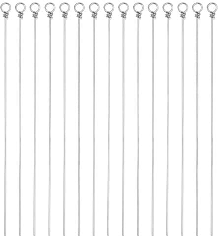 PATIKIL Fishing Looped Spinner Shaft 90mm/3.54, 30Pcs Stainless Steel Looped Wire Spinner Baits Fishing Lure Making Supplies Rigs for Freshwater Saltwater Bass Walleye Salmon Catfish