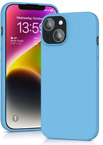YATWIN Silicone Case for iPhone 13, Soft-Touch, Shockproof, DustProof, Antiskid Full Body Armour Phone Cover for Apple iPhone 13 - Sky Blue